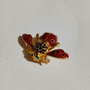 Joan Rivers Ladybug Bee Brooch Pin